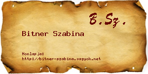 Bitner Szabina névjegykártya