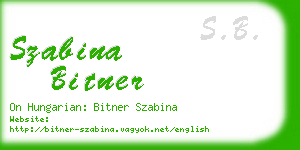 szabina bitner business card